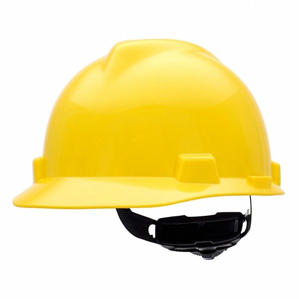 V-Gard Front Brim Hard Hat, Type 1, Class E, Ratchet (4-Point), Yellow