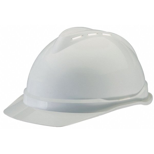 Front Brim Hard Hat, V-Gard 500, Vented, Type 1, Class C, Fas-Trac Ratchet Suspension, White