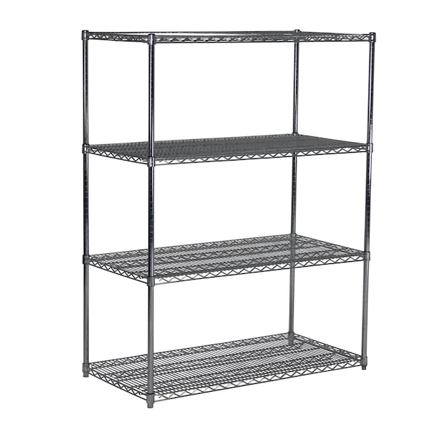 Starter Unit, 4-Shelf, Chrome, 24x42x74