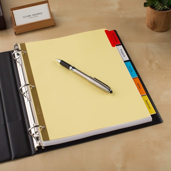 AveryÂ® Big Tabâ¢ Insertable Dividers 11109, Buff Paper, 5 Multicolor Tabs, 1 Set