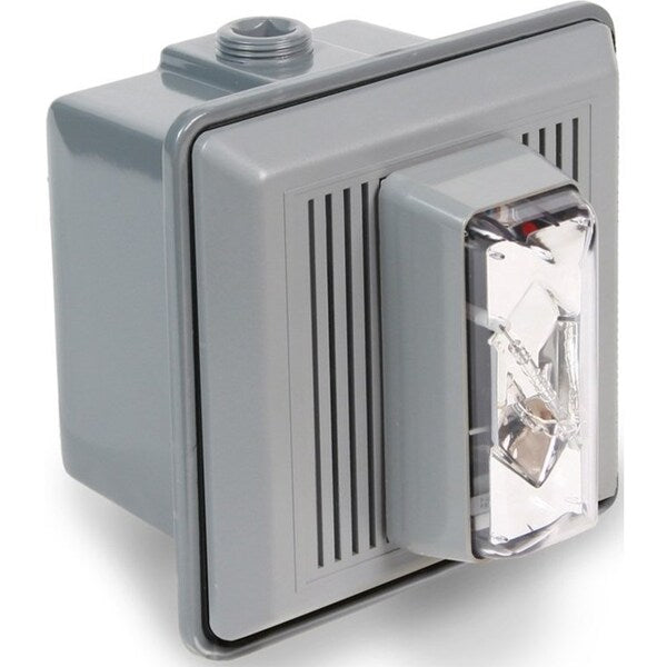 Horn Strobe, Clear, 5-1/2 In. H, 120VAC