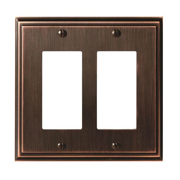 Mulholland 2 Rocker Wall Plates, Number of Gangs: 2 Zinc, Oil Rubbed Bronze Finish