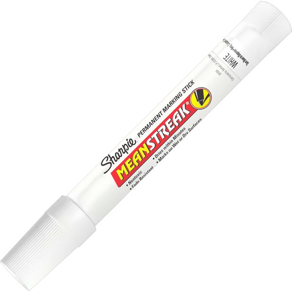 Permanent Marking Stick, Bullet Tip White PK12