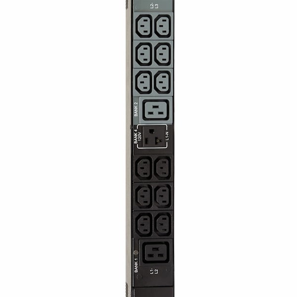 PDU, 3-Ph, Monitored, 8.6kW, C13/19, 5-15R, 0U