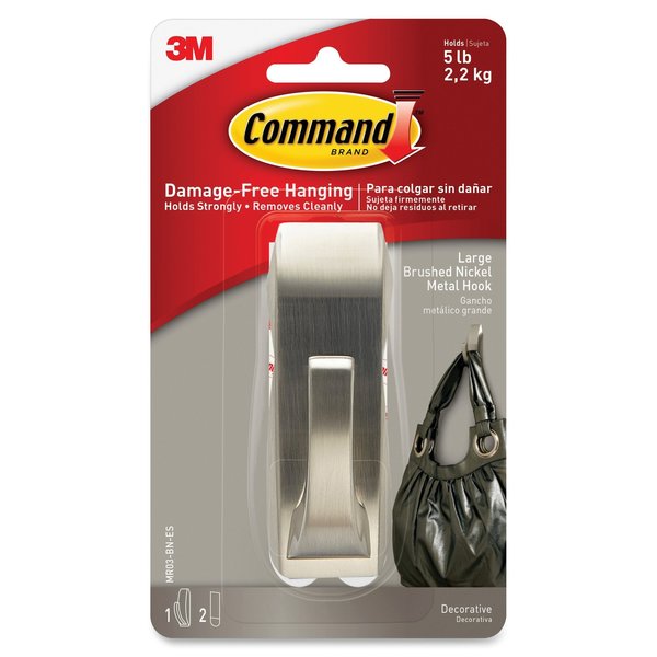 Hook, Nickel, Brushed, L