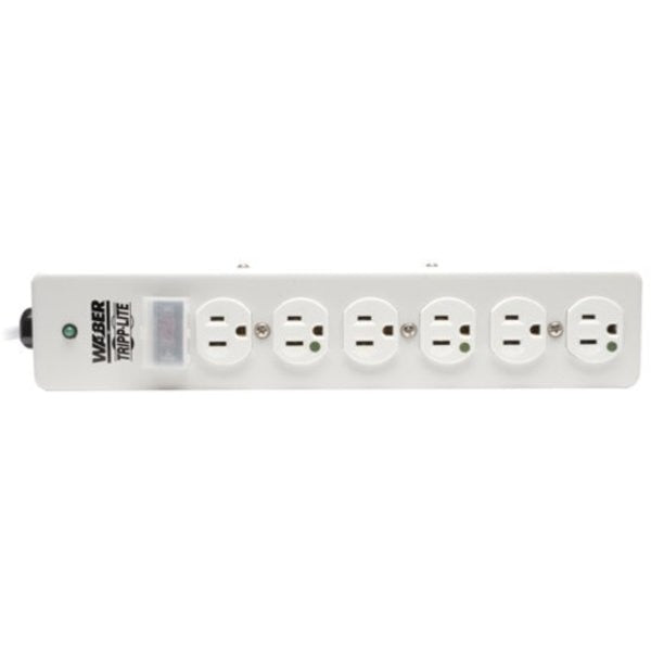 Surge Protector Strip, 6 Outlet, White