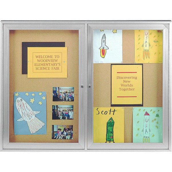 Enclosed Cork Bulletin Board 36x48