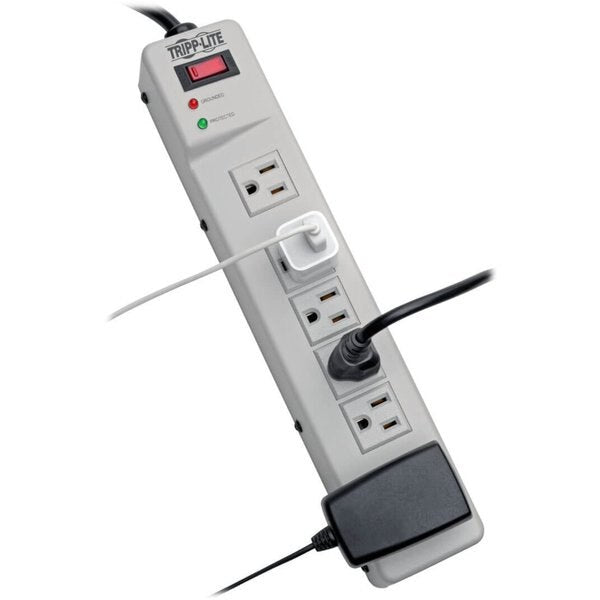 Surge Protector Strip, 6 Outlet, White