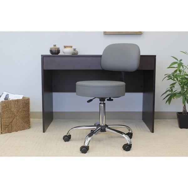 Grey Caressoft Medical Stool W/ Back Cushion