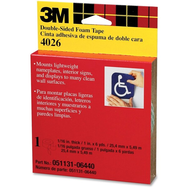Double Coated Tape, Foam, Off White, PK9