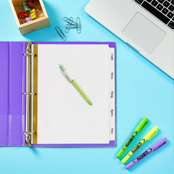 AveryÂ® Big Tabâ¢ Write & Erase Dividers 23075, 5 White Tabs, 1 Set