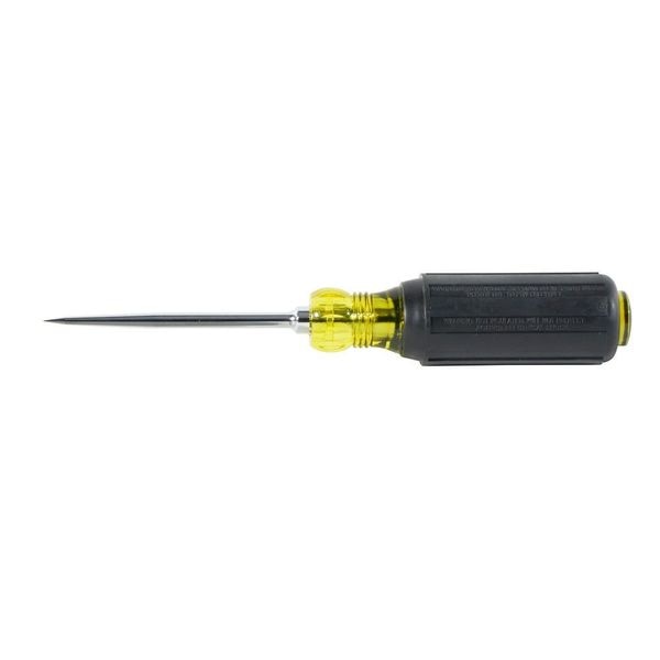 Cushion Grip Scratch Awl, Tip Size 3 1/2 in, Overall Length 7 7/8 in, Yellow/Black