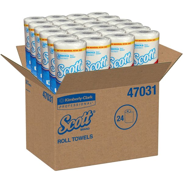 Scott Essential Perforated Roll Paper Towels, 1, 102, 51 ft, White, 24 PK