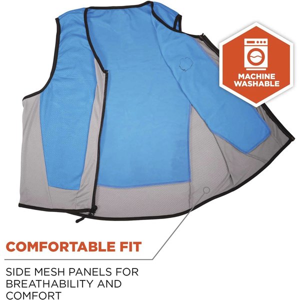 Cooling Vest, 4 hr. Time, M Size, Blue