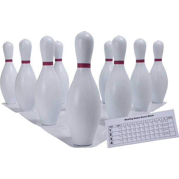 Bowling Pin Set, Set of 10, Score Pad