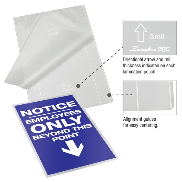Laminating Pouches, 17-1/2x11in, PK100