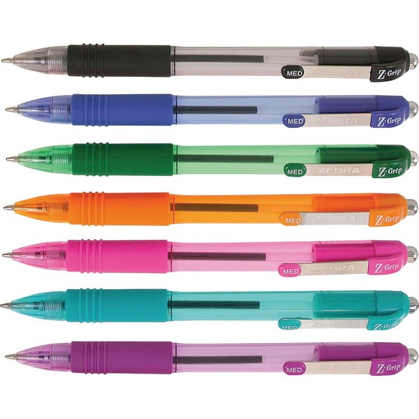 Z-Grip Retractable Ballpoint 1.0mm Fashion Assorted 7pk