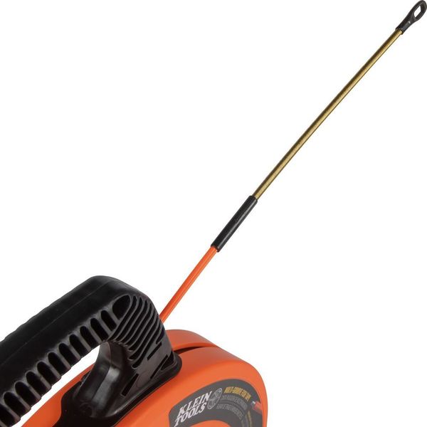 Multi-Groove Fiberglass Fish Tape with Spiral Steel Leader, 100-Foot