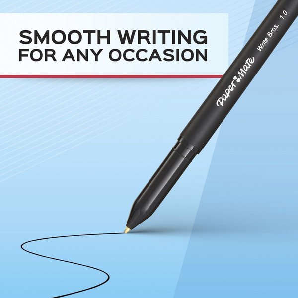 Pen, Writebros, Stick, Med, Bk, PK12