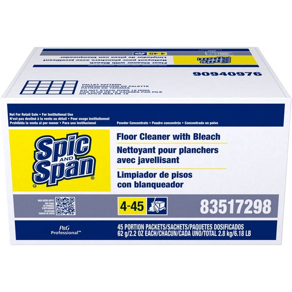 Powder Bleach Floor Cleaner, 2.2 oz., PK45