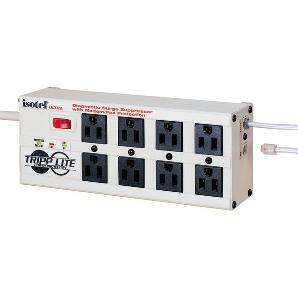 Datacom Surge Protector, 8 Outlet, White