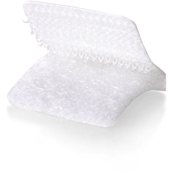 Reclosable Fastener Shape, Square, Rubber Adhesive, 7/8 in, 7/8 in Wd, White, 12 PK
