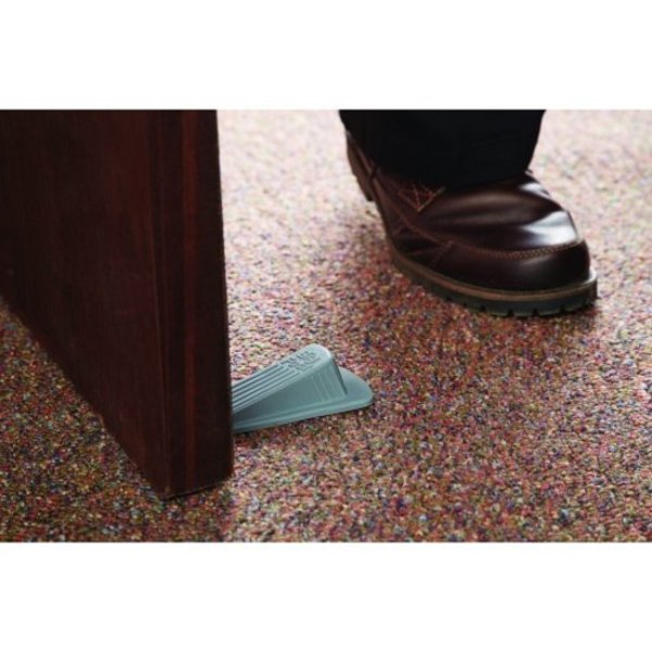 Door Wedge No Slip, Rubber, Gray, 1-1/4