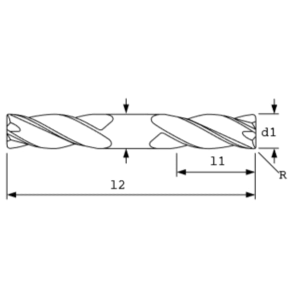 SC Endmill, 4FL, TiAlN, 5/16