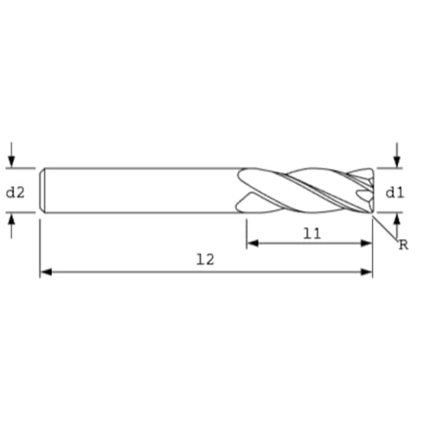 SC Endmill, 4FL, BRT, 1/2