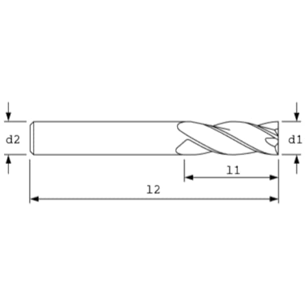 SC Endmill, 4FL, BRT, 1/8
