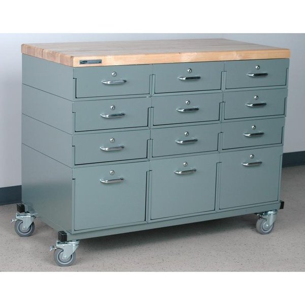 Three Wide, Mobile Drawer Unit