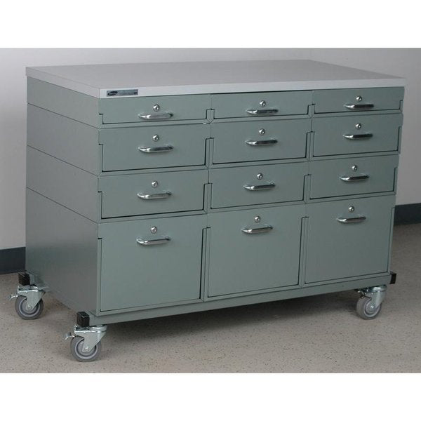 Three Wide, Mobile Drawer Unit