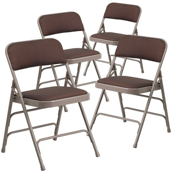 Brown Fabric Metal Chair