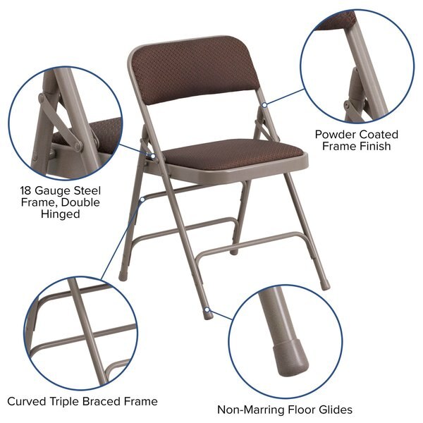 Brown Fabric Metal Chair