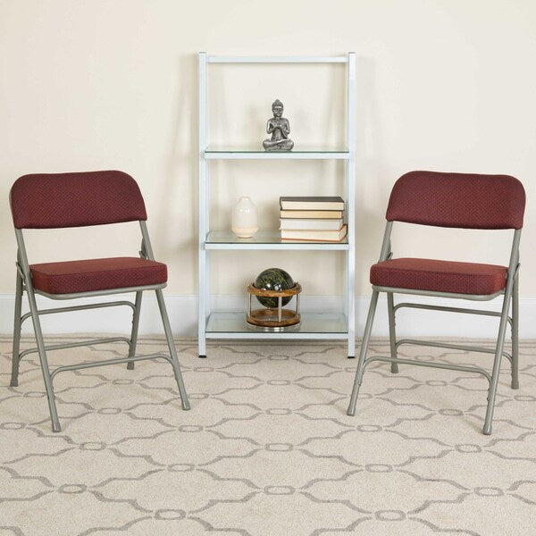 Burgundy Fabric Folding Chair