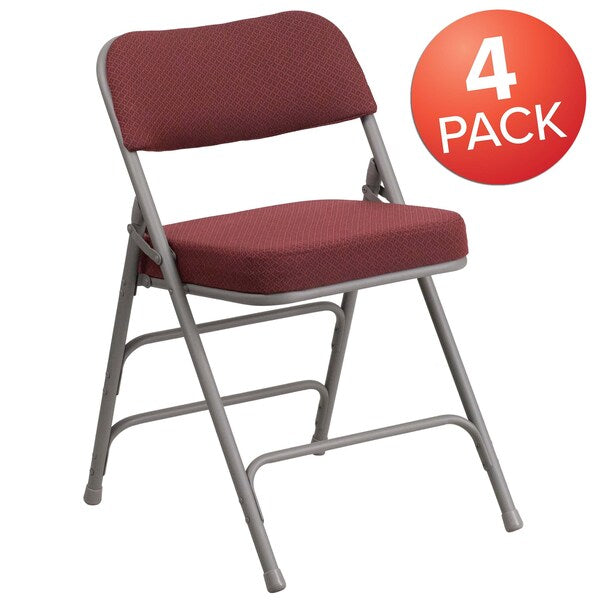 Burgundy Fabric Folding Chair