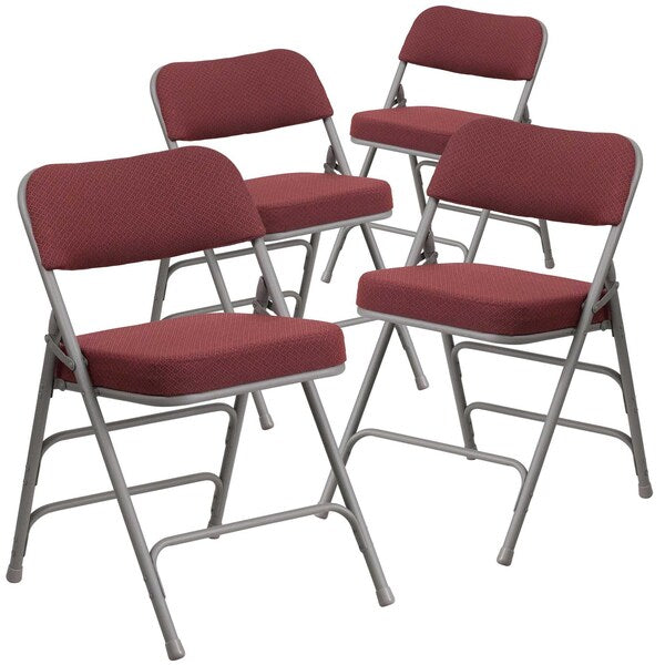 Burgundy Fabric Folding Chair