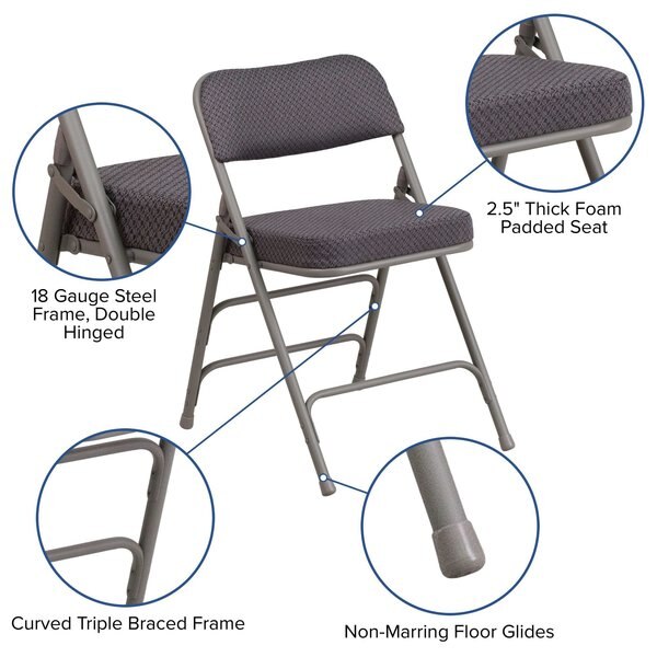 Gray Fabric Folding Chair