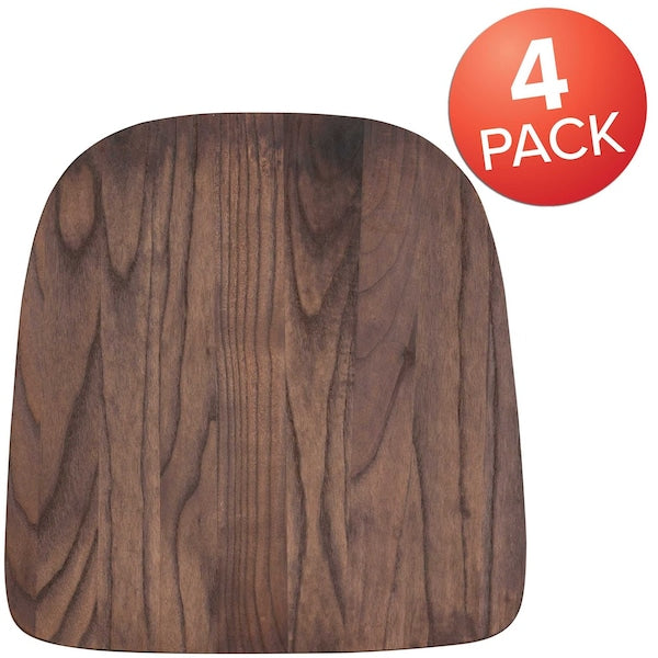 Rustic Walnut Wood Seat for Colorful Metal Chairs