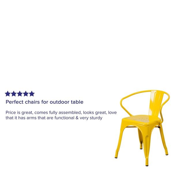 Yellow Metal Indoor-Outdoor Chair with Arms