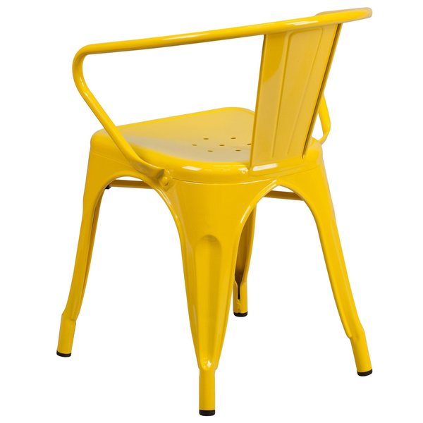 Yellow Metal Indoor-Outdoor Chair with Arms