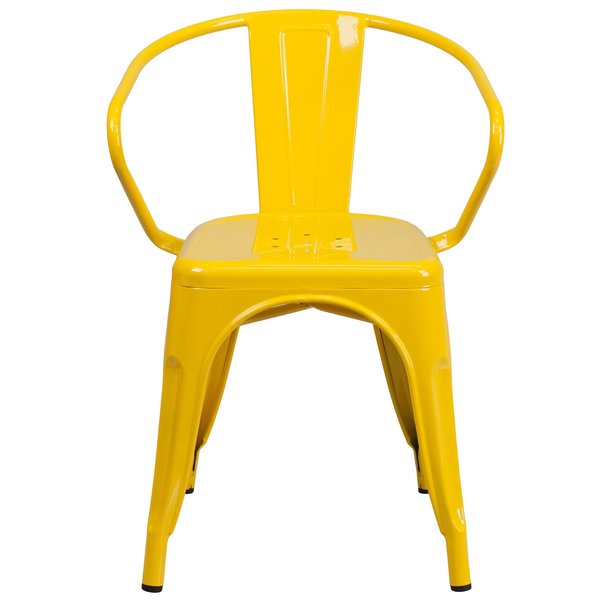 Yellow Metal Indoor-Outdoor Chair with Arms