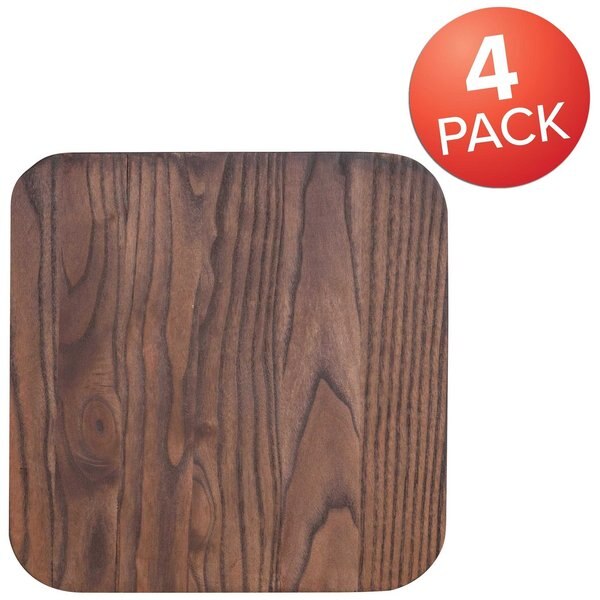 Rustic Walnut Wood Seat for Colorful Metal Barstools