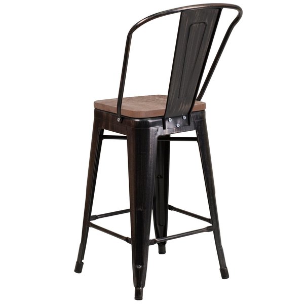 Black-Antique Metal Stool, 24