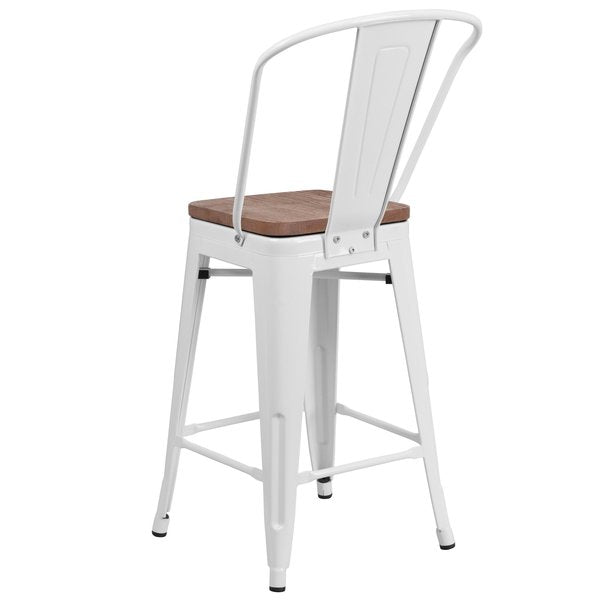White Metal Counter Stool, 24