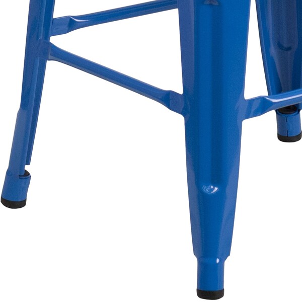 Blue Metal Counter Stool, 24