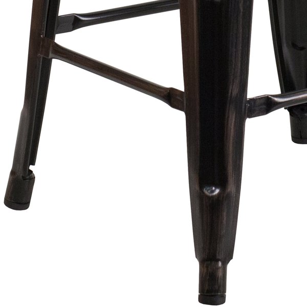 Black-Antique Metal Stool, 24