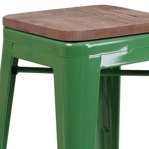 Green Metal Counter Stool, 24