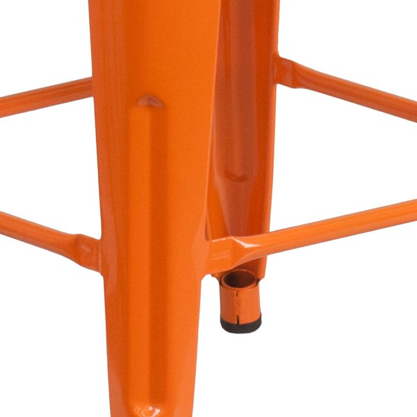 Orange Metal Counter Stool, 24