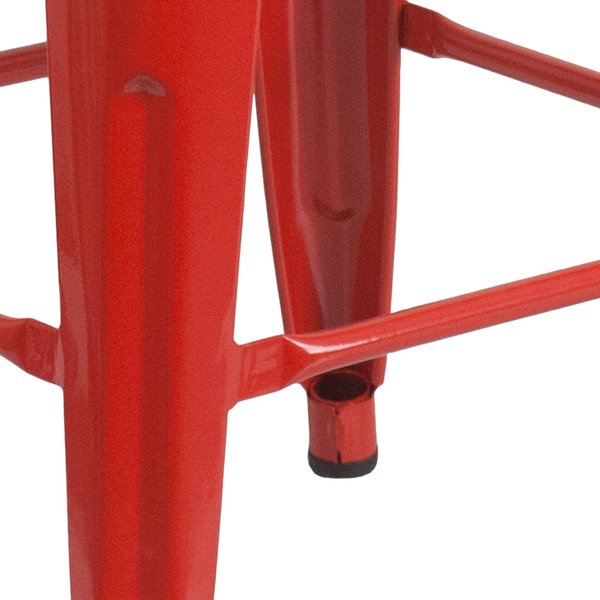 Red Metal Counter Stool, 24